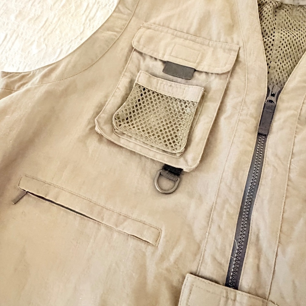 Eddie Bauer Legend Wenatchee Travel Vest XL Green Nylon Utility Fishing Cargo - Picture 4 of 13